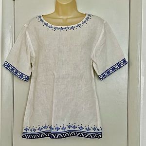 ⭐️ Bogo ⭐️ 🎈Tommy Bahama Sz S linen embroidered blouse top